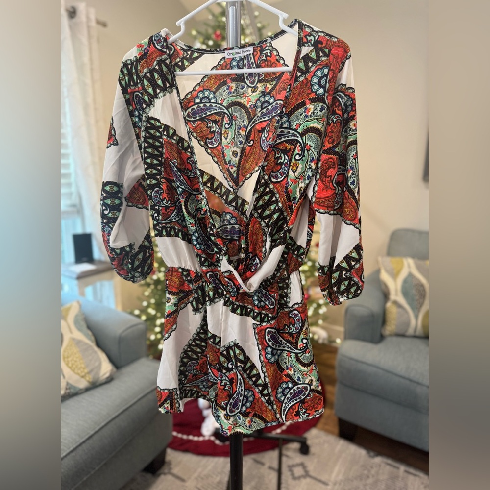Colorful Paisley Print Romper